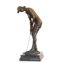 Sports Brass Statue Golfer Carving Bronze Sculpture Tpy-902
